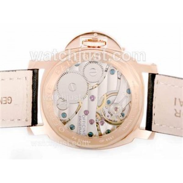 Panerai Luminor Marina Unitas 6497 Movement Rose Gold Case with Black Dial