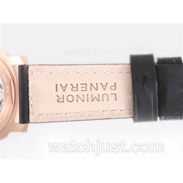 Panerai Luminor Marina Unitas 6497 Movement Rose Gold Case with Black Dial