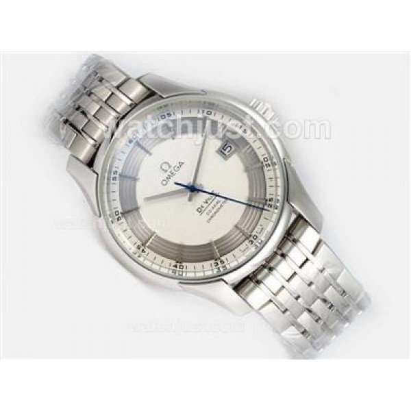 Omega Hour Vision See Thru Case With White Dial-Updated Model 21600bph