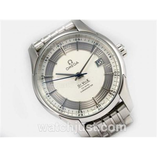 Omega Hour Vision See Thru Case With White Dial-Updated Model 21600bph