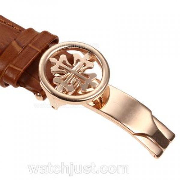Patek Philippe Leather Strap with Deployment Buckle