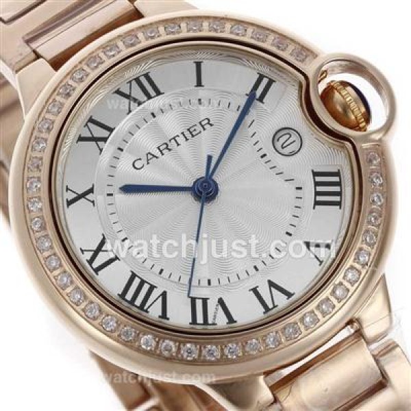 Cartier Ballon Bleu de Cartier Full Rose Gold with Diamond Bezel-Medium Size