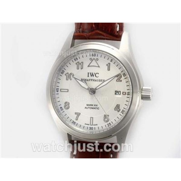 IWC Pilot ark XVI Swiss ETA 2836 Movement with White Dial-AR Coating