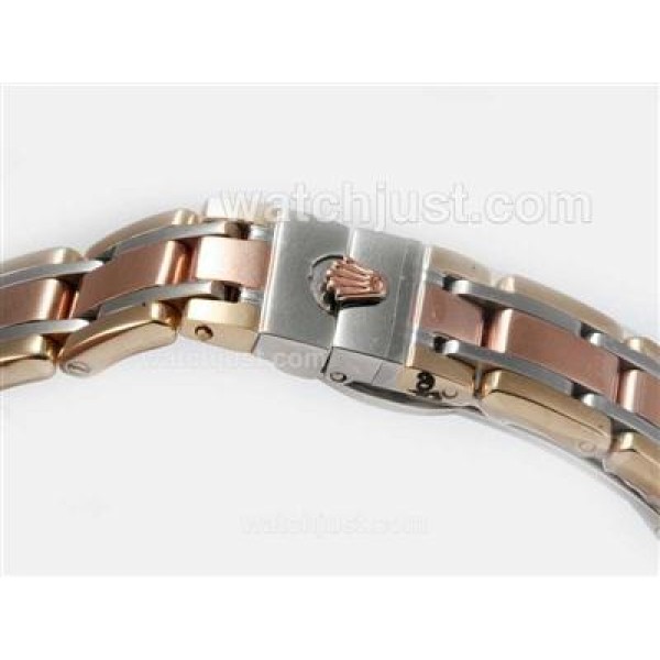 Rolex Masterpiece Automatic Three Tone Diamond Marking with Pink MOP Dial