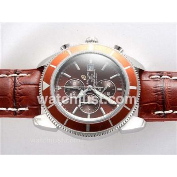Breitling Super Ocean Working Chronograph with Brown Dial and Bezel