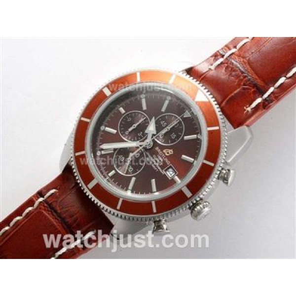 Breitling Super Ocean Working Chronograph with Brown Dial and Bezel