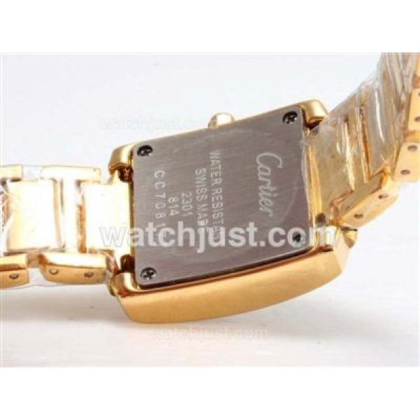 Cartier Tank Full Gold with Diamond Dial and Bezel