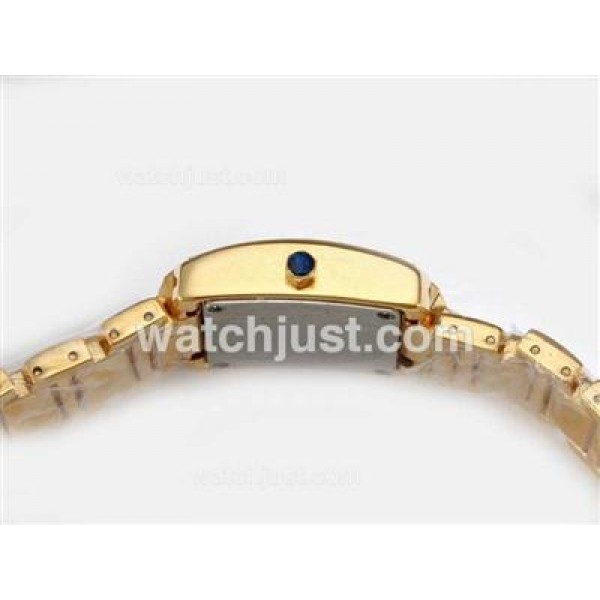 Cartier Tank Full Gold with Diamond Dial and Bezel