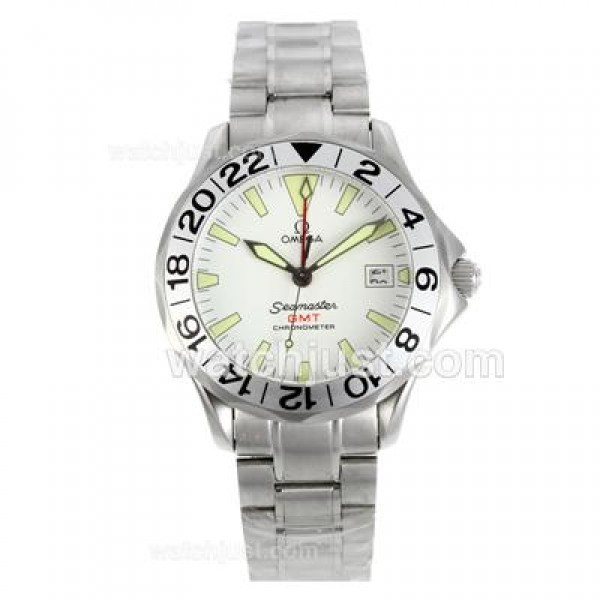 Omega Seamaster GMT Working Swiss ETA 2836 Movement With White Dial