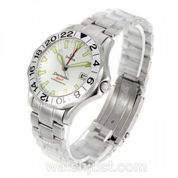 Omega Seamaster GMT Working Swiss ETA 2836 Movement With White Dial