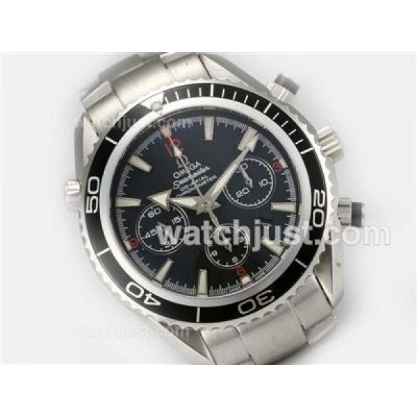 AAA Quality Omega Seamaster Planet Ocean Chronograph Replica Watches With Black Dials Online