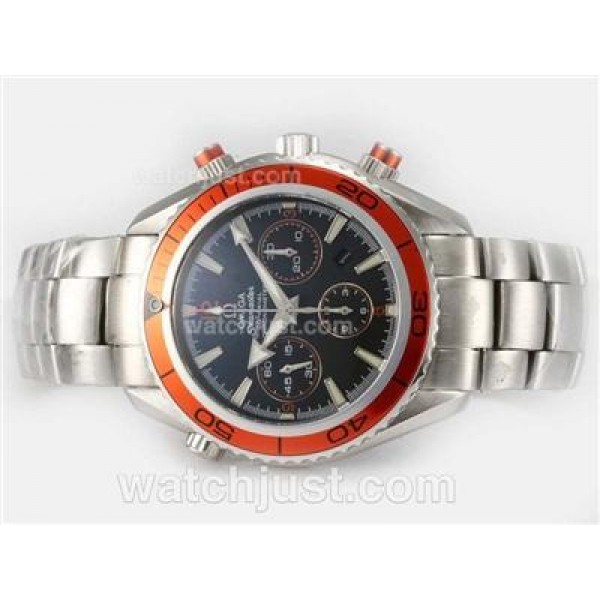 Perfect Omega Seamaster Planet Ocean Replica Watches With Black Dials For Men