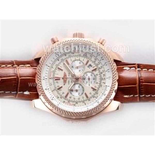 Breitling for Bentley Motors Working Chronograph Rose Gold Case with White Dial