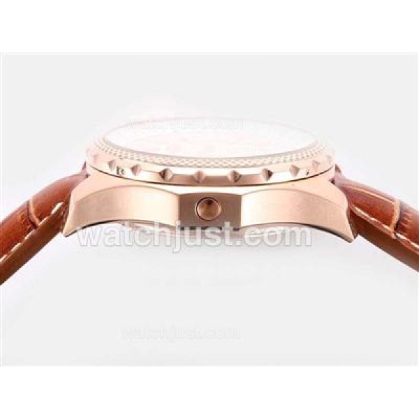Breitling for Bentley Motors Working Chronograph Rose Gold Case with White Dial