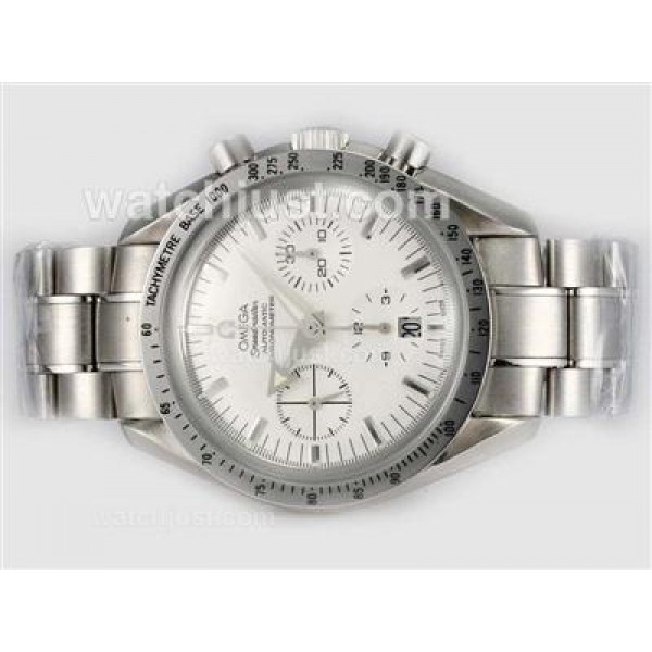UK Best 1:1 Fake Omega Speedmaster Watches With White Dials For Men