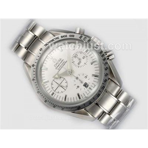 UK Best 1:1 Fake Omega Speedmaster Watches With White Dials For Men