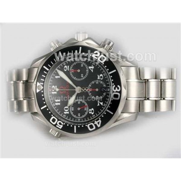 AAA Quality Fake Omega Seamaster Olympic Edition Chrono 2896.51.91 With Black Dials For Men