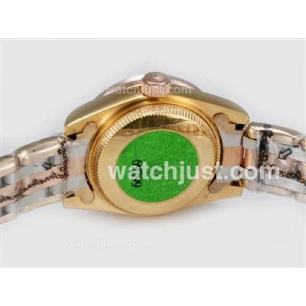 Rolex Masterpiece Automatic Three Tone Diamond Marking with Black Computer Dial