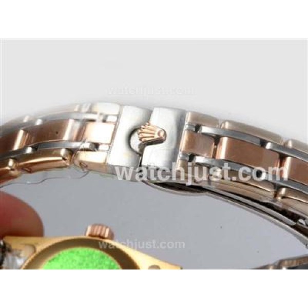 Rolex Masterpiece Automatic Three Tone Diamond Marking with Black Computer Dial