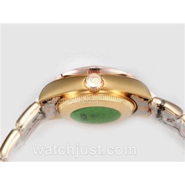 Rolex Masterpiece Automatic Three Tone Diamond Marking with Black Computer Dial