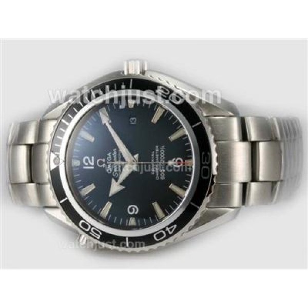 UK Best Quality Omega Seamaster Planet Ocean Replica Watches With Black Dials For Men