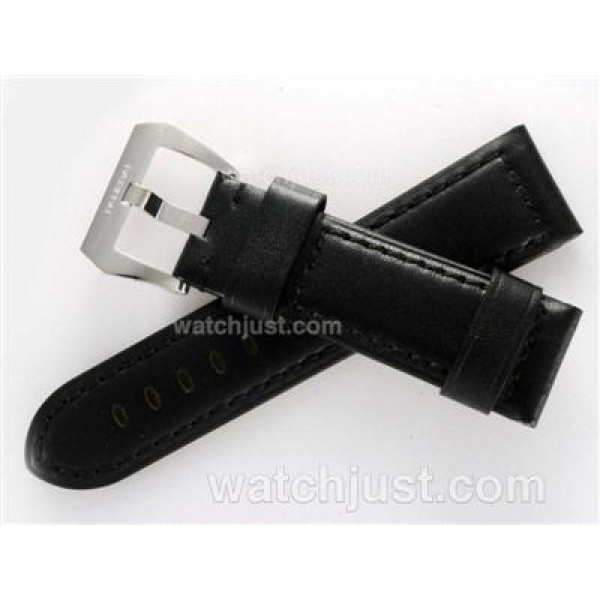 Panerai Black Leather Strap For Swiss Version-24MM