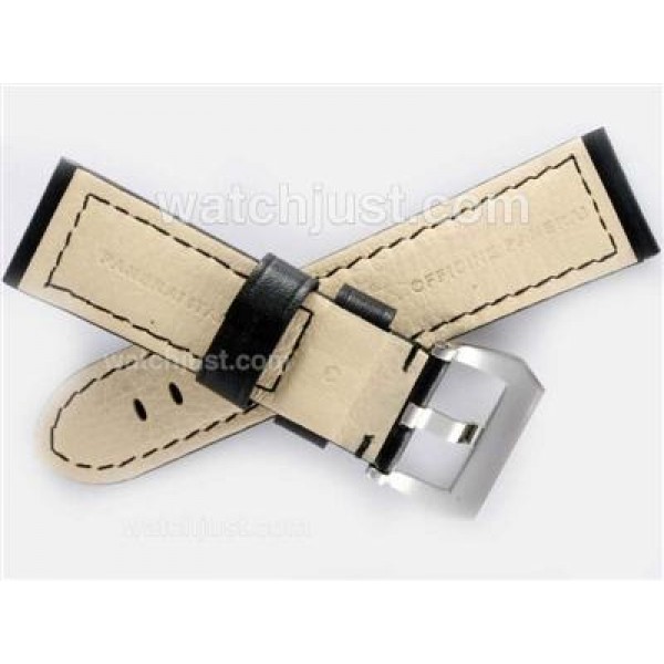 Panerai Black Leather Strap For Swiss Version-24MM