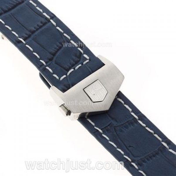 Tag Heuer Blue Leather Strap with Deployment Buckle