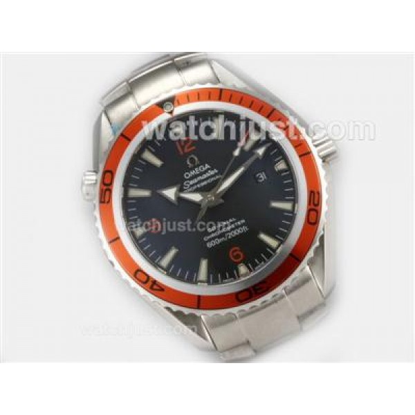UK AAA Quality Omega Seamaster Planet Ocean Replica Watches With Black Dials For Men