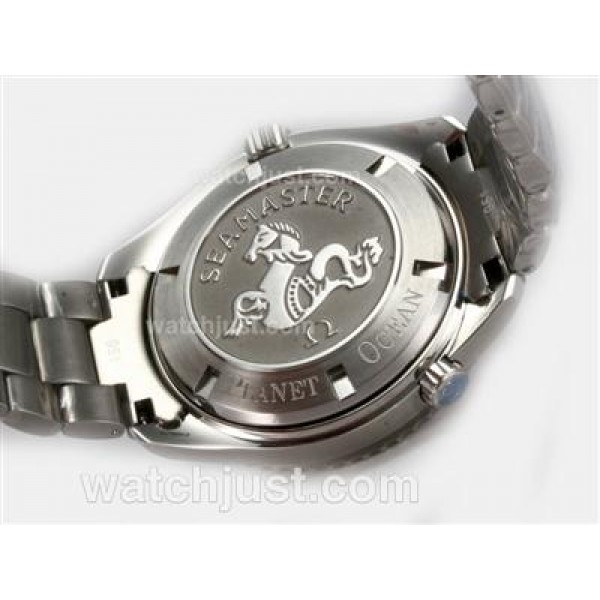 UK AAA Quality Omega Seamaster Planet Ocean Replica Watches With Black Dials For Men