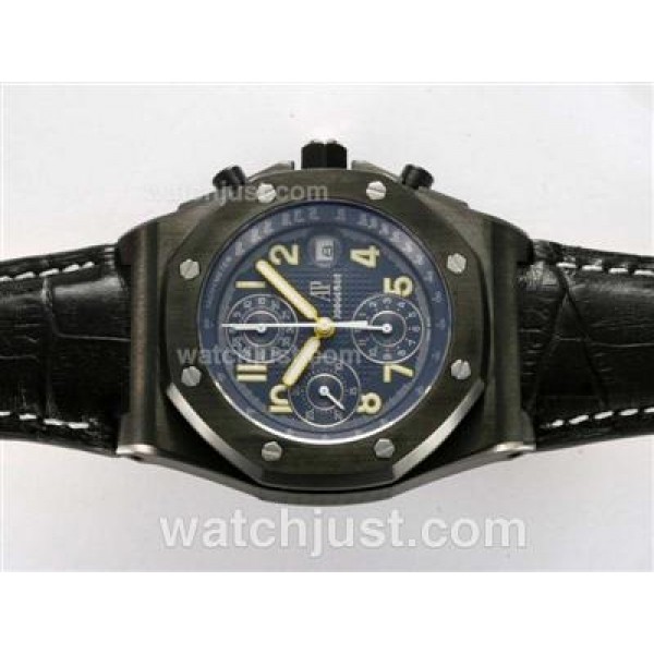 Audemars Piguet End of Days Limited Edition Chronograph Swiss Valjoux 7750 Movement PVD Case with Blue Checkered Dial