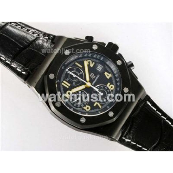 Audemars Piguet End of Days Limited Edition Chronograph Swiss Valjoux 7750 Movement PVD Case with Black Checkered Dial