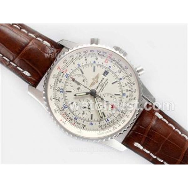 Breitling Navitimer World with Swiss Valjoux 7750 Movement-Deployment Buckle