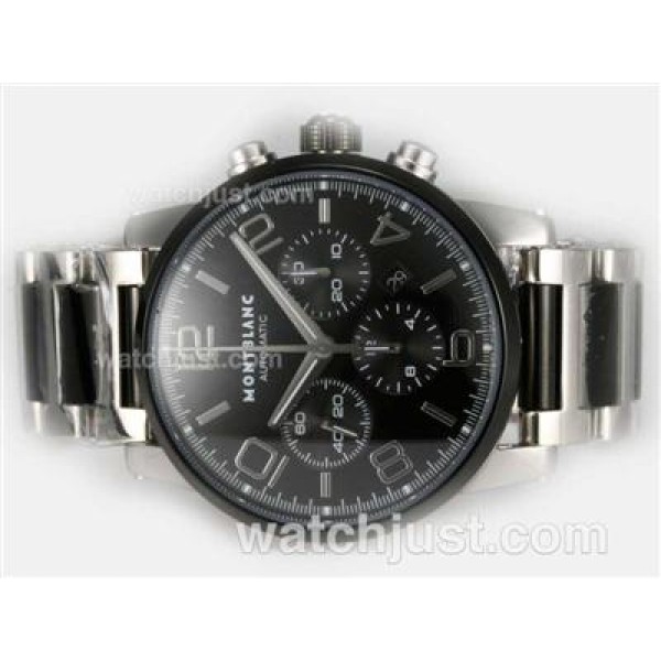 Montblanc Time Walker PVD Chronograph Swiss Valjoux 7750 Movement with Black Dial