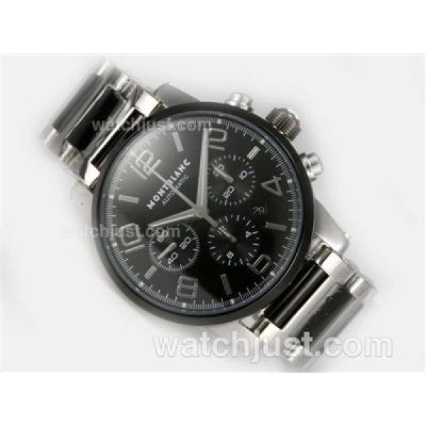 Montblanc Time Walker PVD Chronograph Swiss Valjoux 7750 Movement with Black Dial