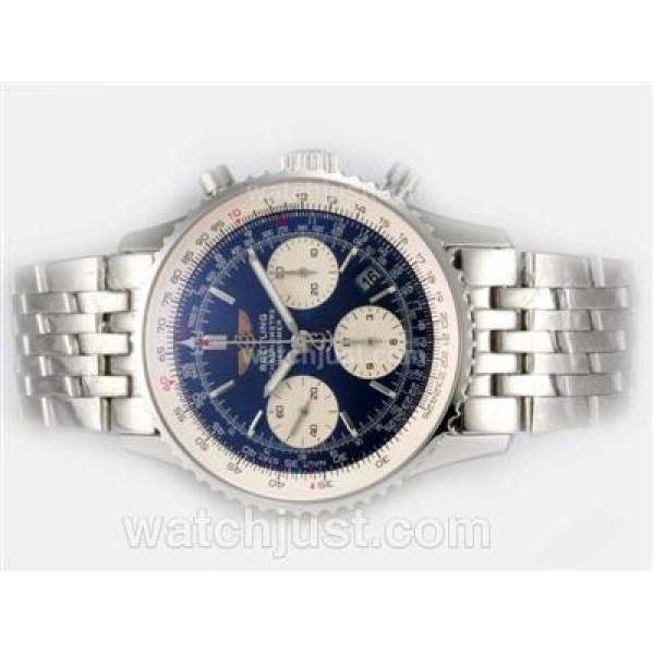Swiss Made Breitling Navitimer Chronograph Replica Watches With Blue Dials For Men