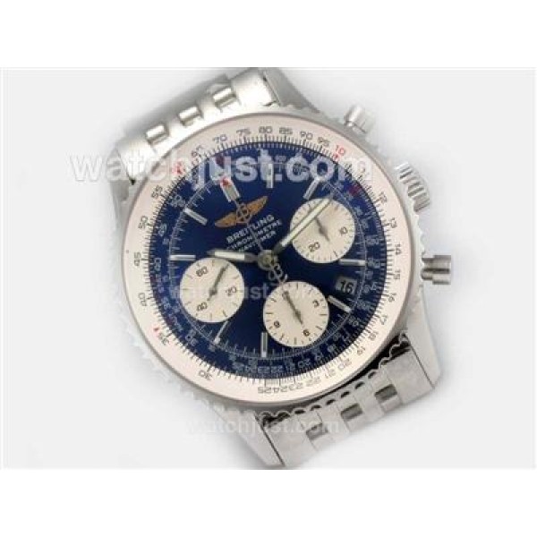 Swiss Made Breitling Navitimer Chronograph Replica Watches With Blue Dials For Men