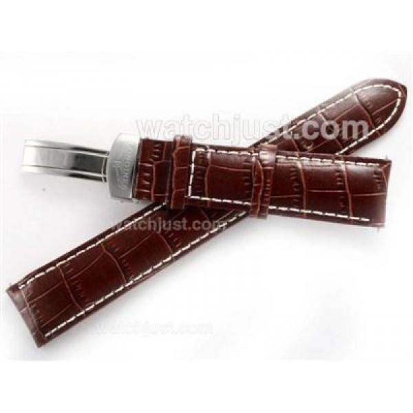 Longines Brown Leather Strap with Deployment Buckle-20MM