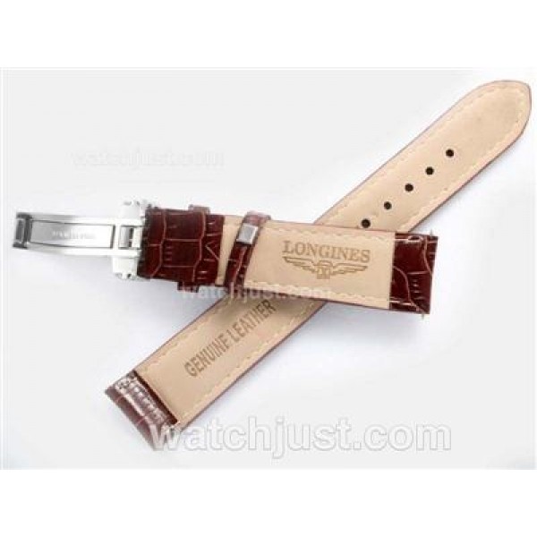 Longines Brown Leather Strap with Deployment Buckle-20MM