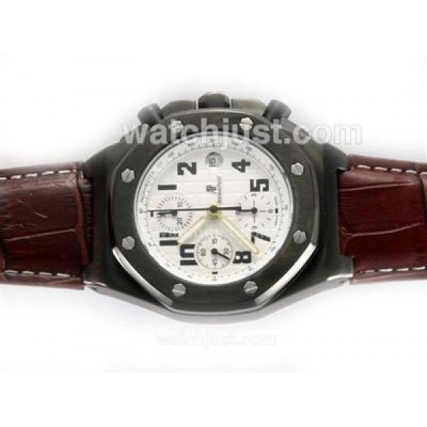 Audemars Piguet Arnold Limited Edition Royal Oak Chronograph Swiss Valjoux 7750 Movement PVD Case with White Dial