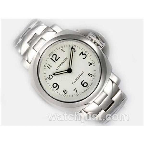 Panerai Luminor Unitas 6497 Movement with White Dial S/S-New Version