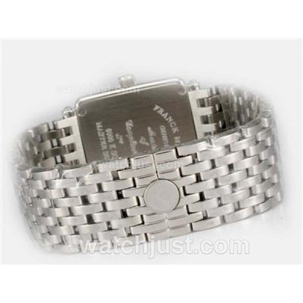Franck Muller Master Square Swiss ETA Movement With Diamond Bezel / White Dial-Roman Marking