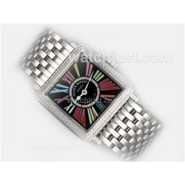 Franck Muller Master Square Swiss ETA Movement With Diamond Bezel-Colorful Roman Marking