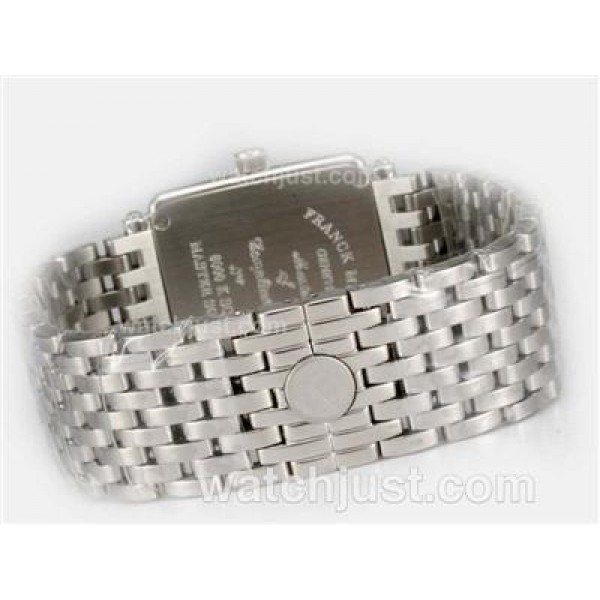 Franck Muller Master Square Swiss ETA Movement With Diamond Bezel / Black Dial-Roman Marking