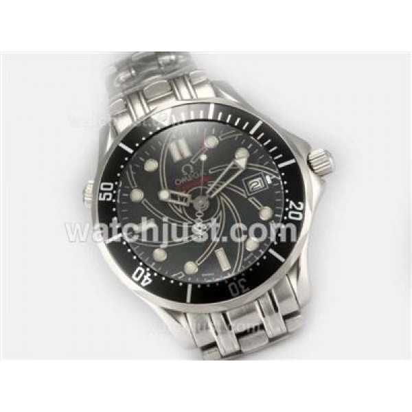 UK Swiss Made Fake Omega Seamaster 007 James Bond 40 Anniversary With Black Dials For Men