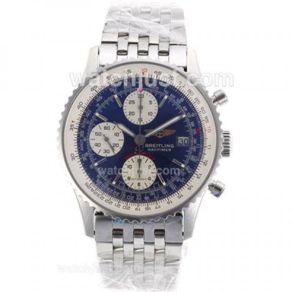 Breitling Navitimer Chronograph Swiss Valjoux 7750 Movement with Blue Dial