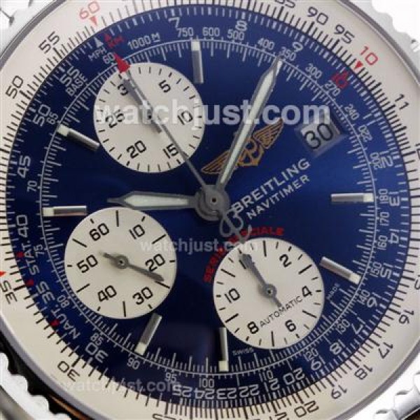 Breitling Navitimer Chronograph Swiss Valjoux 7750 Movement with Blue Dial
