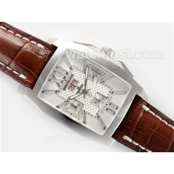 UK Perfect Replica Breitling Bentley Flying B Chronograph Swiss Valjoux 7750 Movement with White Dial-Deployment Buckle