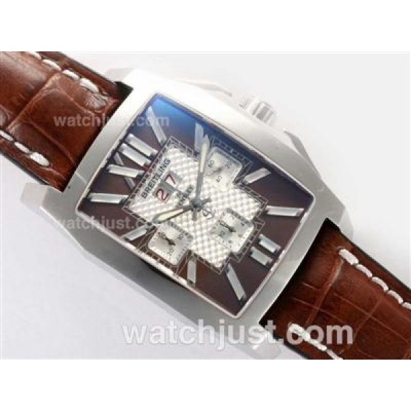 UK Swiss Movement Replica Breitling Bentley Flying B Chronograph Swiss Valjoux 7750 Movement with Brown Dial-Deployment Buckle