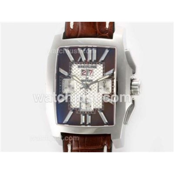 UK Swiss Movement Replica Breitling Bentley Flying B Chronograph Swiss Valjoux 7750 Movement with Brown Dial-Deployment Buckle
